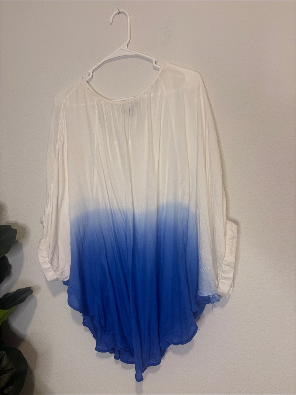 Relaxed White to Blue Ombre Tunic with Pintuck Front Lane Bryant - Picture 7 of 7